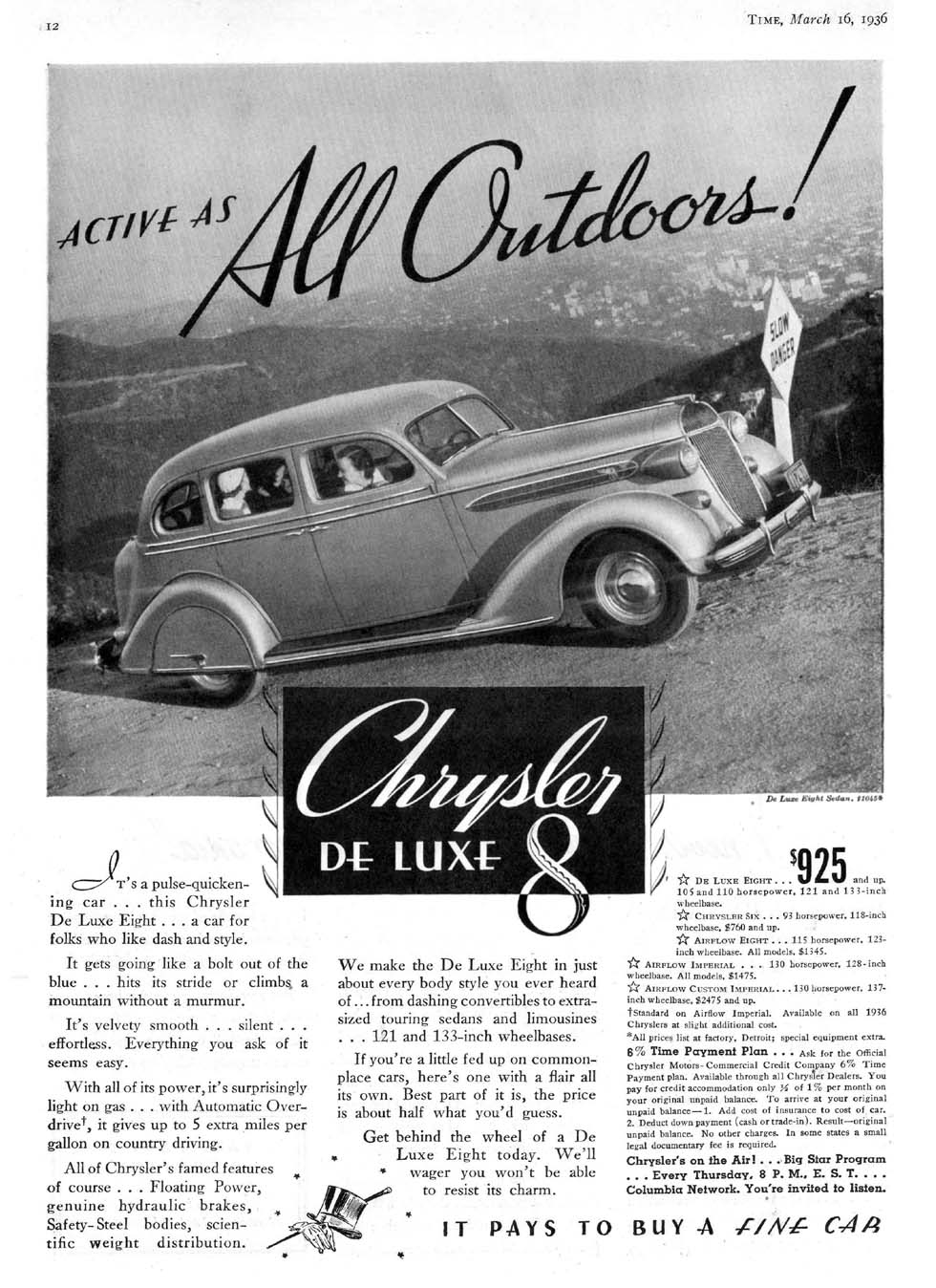 1936 Chrysler Auto Advertising